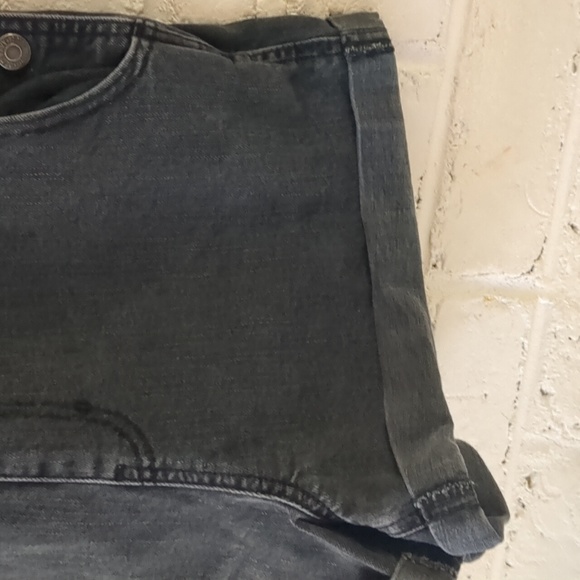 Old Navy Slouchy Straight Non-Stretch Black Jean Short Overalls - Picture 3 of 10